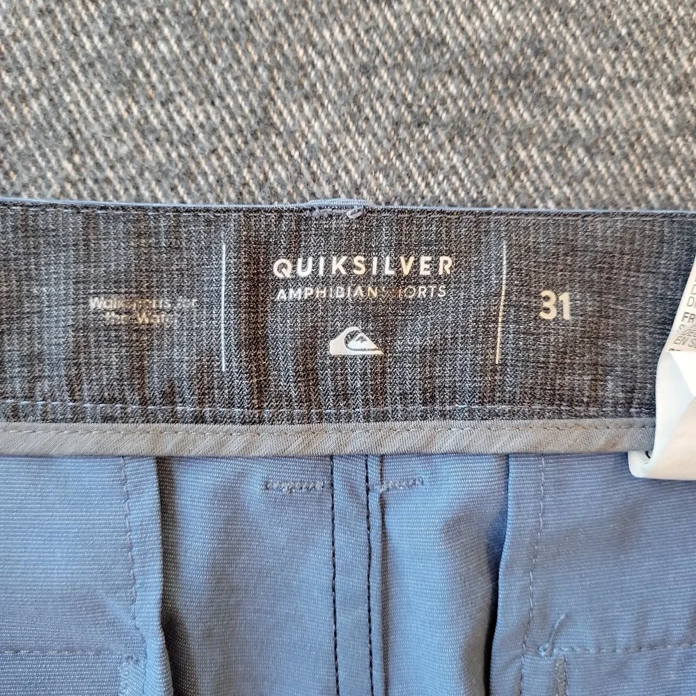 Quiksilver Amphibian Hybrid Shorts Men's 31 Blue Board Surf Swim Trunks Chino